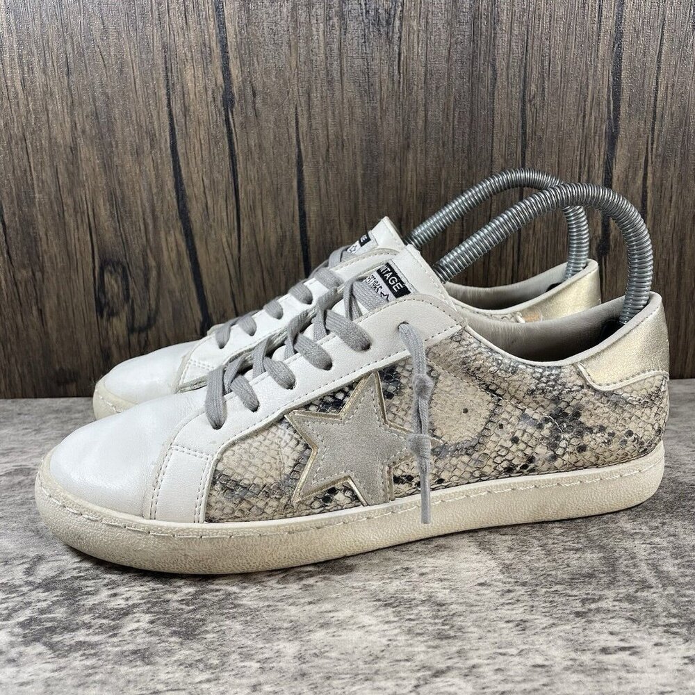 Vintage Havana Bianca Gold Snake Multi Fashion Sneakers Women Size 7.5 Shoes - Picture 4 of 10